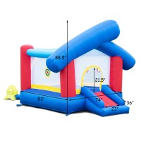 Costway Inflatable Bounce House Castle Jumper Slide Playhouse Bouncer w/ 480W Blower   